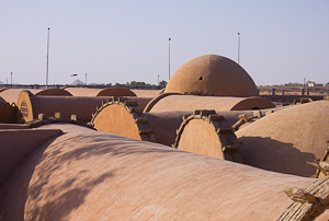 The mudbrick domed roof of Eskaleh, in Abu Simbel, Egypt.