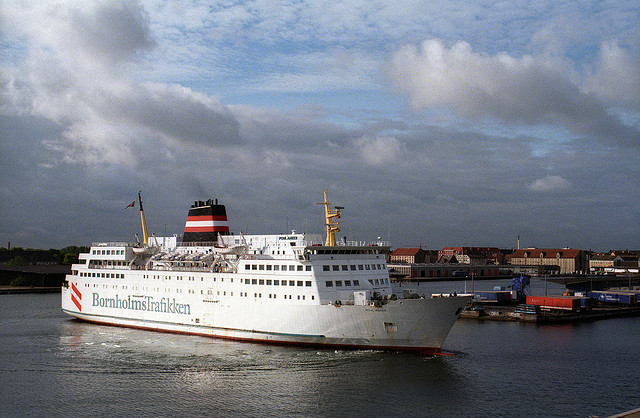 Ferry in port.