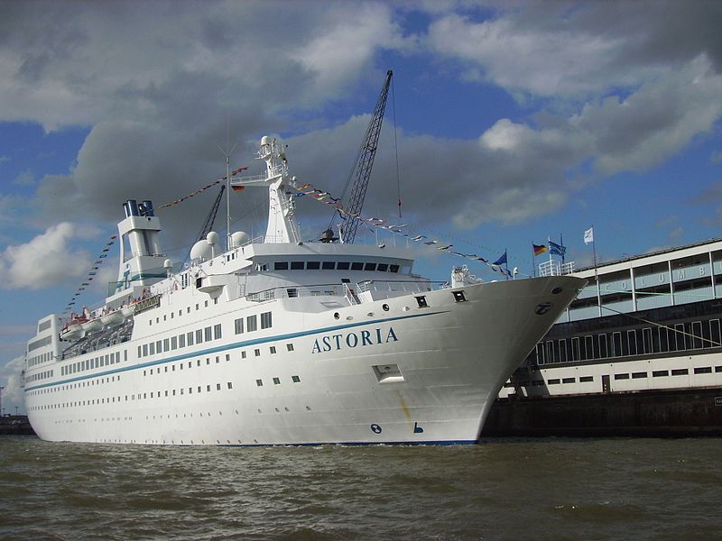 Astoria cruise ship on Wikimedia Commons.