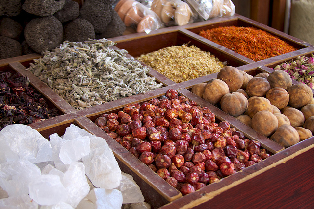 Spices in a food market, Dubai.