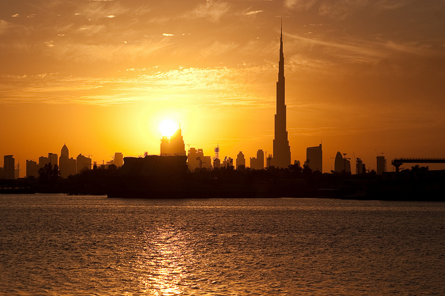 Sunset over Dubai.