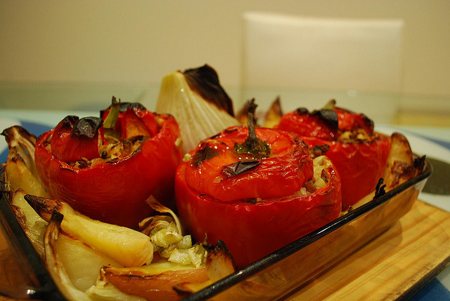 Greek-style stuffed peppers - gemista.