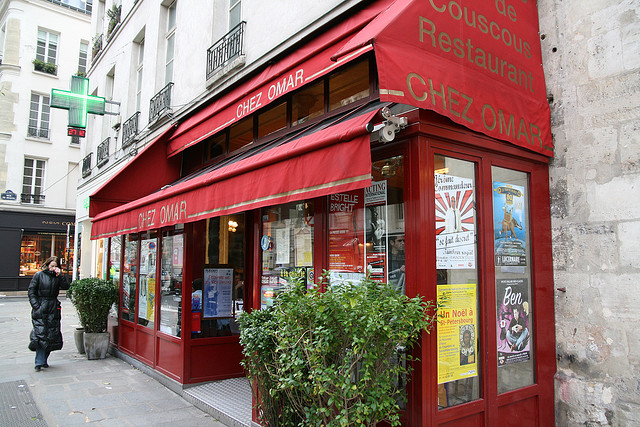 Exterior of Chez Omar, Paris.